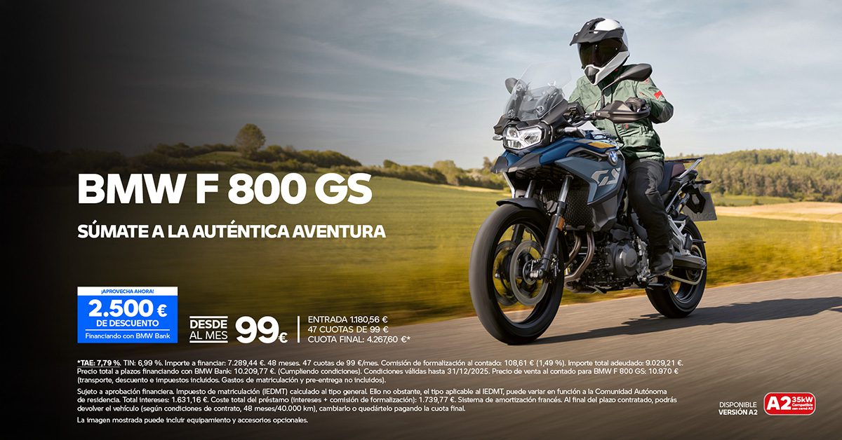 BMW Motorrad F 800 GS desde 99€ al mes